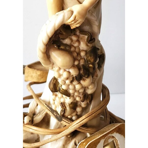 VINTAGE CAPODIMONTE HAND PAINTED LAMP MADE IN ITALY - Picture 4 of 12